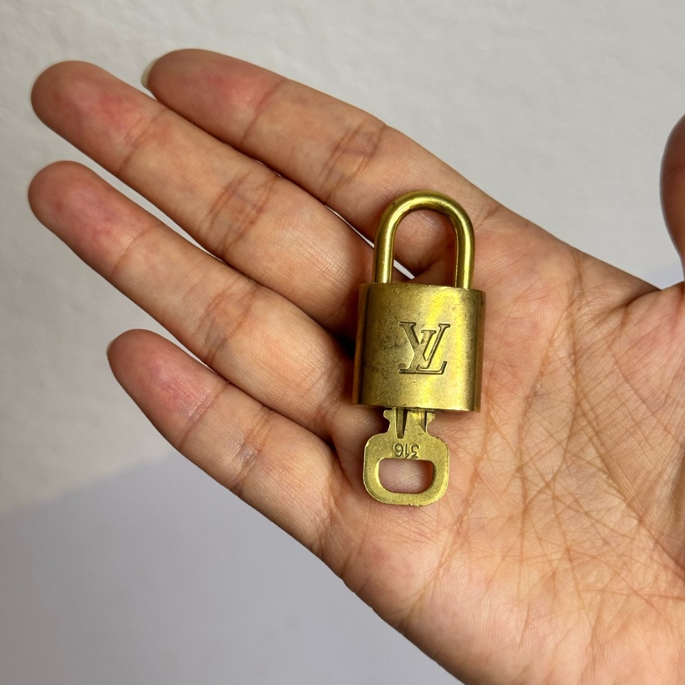 Louis Vuitton Padlock Lock & Key Set Brass Number 316